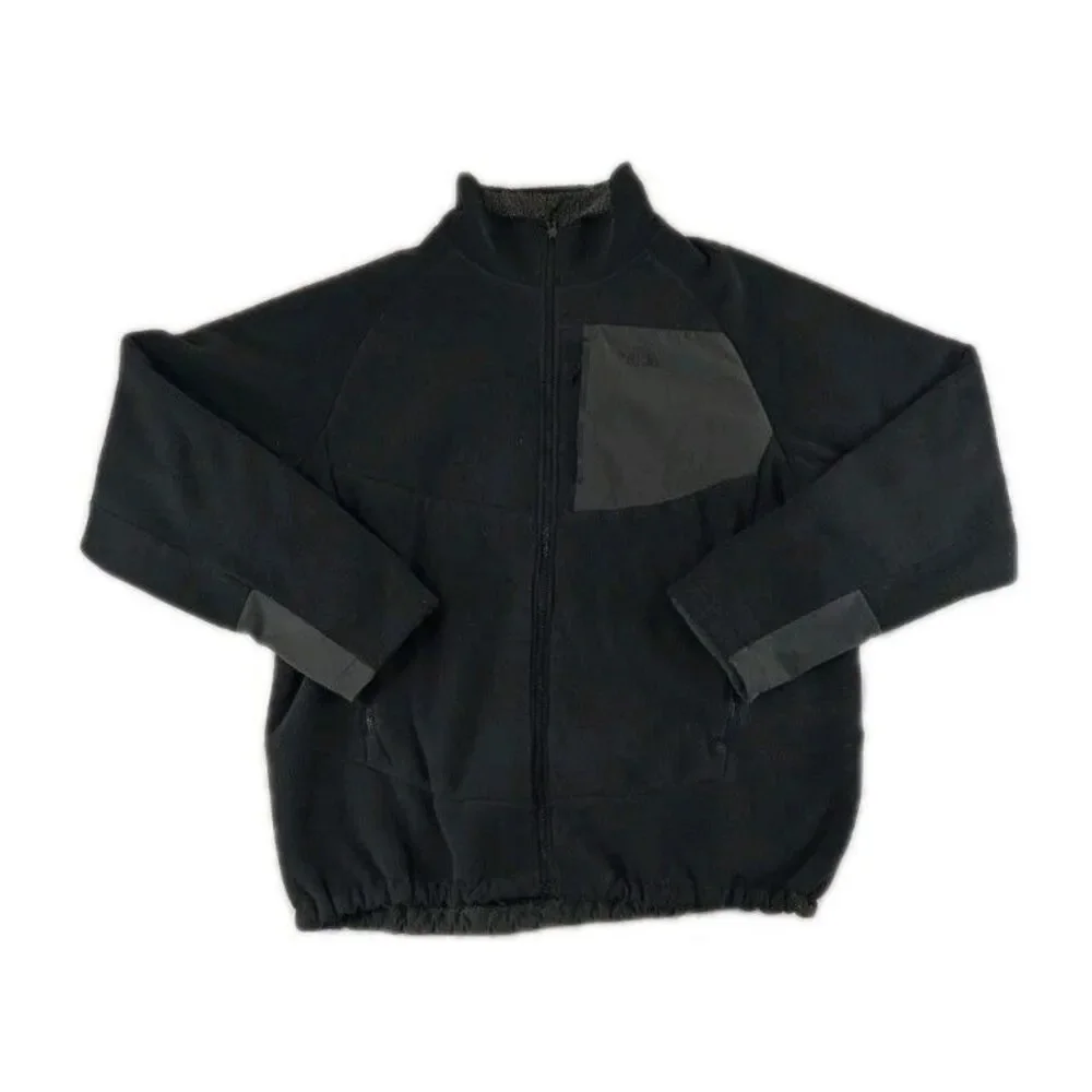 The North Face Black Sweater Jacket Mens XL Extra Large Faux Fur Long Sleeve